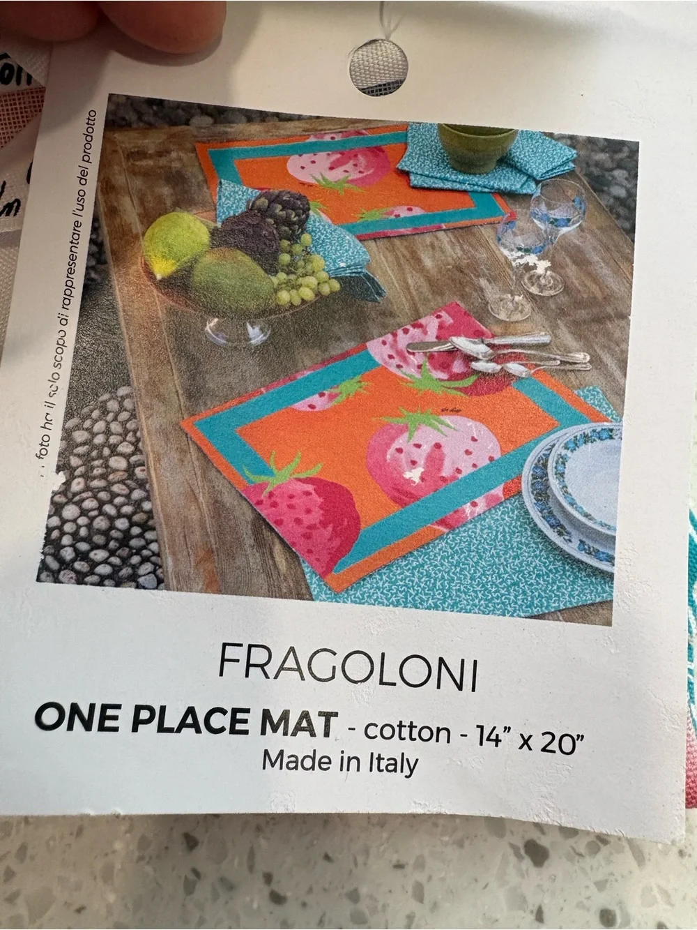 NWT Set of Gabel Americano Fragoloni table linens by Ken Scott Strawberry Design